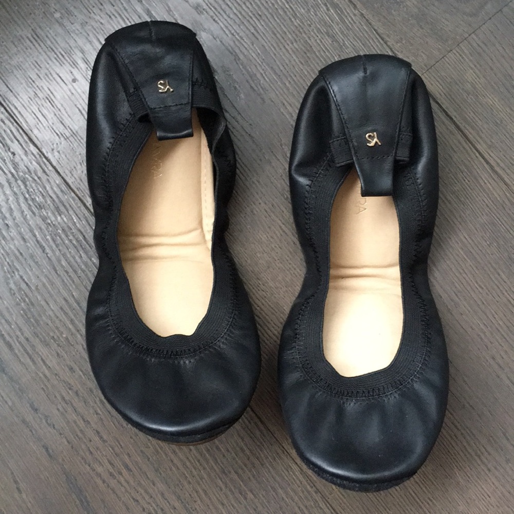 Yosi Samra ballet flats black leather